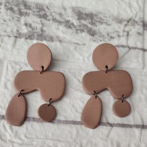 Brown Geometric Dangle Handmade Gwen Earrings